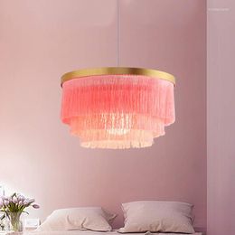 Pendant Lamps Post Modern Simple Bedroom Tassel Girl Princess Room Bedside Clothing Shop Decoration Chandelier