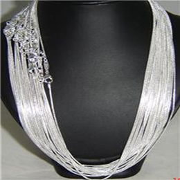 Chokers Drop shippng 20PCSlot 925 Sterling Silver 1mm Snake Chain 16inch - 24 inch 925 silver jewelry silver fashion chain necklace 230310