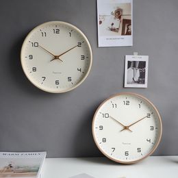 Wall Clocks Silent Wood Wall Clock Living Room Simple Creative Office Nordic Wall Clock Table Modern Retro Wall Watches Home Decor W6C 230310