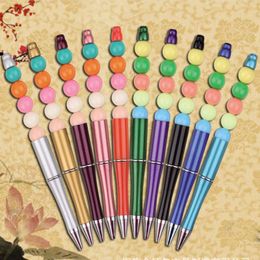 New Plastic Beadable Pen Bead Pens Ballpoint Pen Gift Ball Pen Kids party Personalized Gift Wedding Gift For Guests