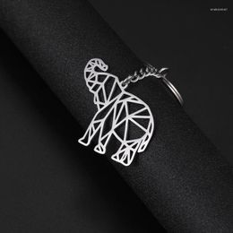 Keychains My Shape King Ring Elephant 316L Stainless Steel Animal Key Chain Cut Out Hollow Pendant Jewellery Keyholder Gift For Men Women