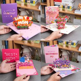 Gift Cards Happy Mothers Day Greeting Card Pop Up 3D Gift for Mom Z0310