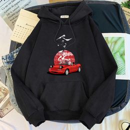 Mens Hoodies Sweatshirts Anime Initial D Rising Jap Hoodie Jdm Drift Red Car Fashion Tops Harajuku Streetwear Hooded Fleece Long Sleeve 230310