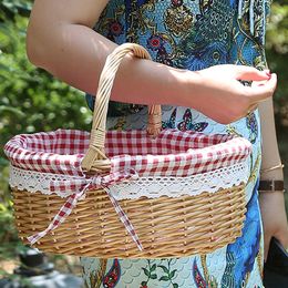 Storage Baskets Basket Storage Wicker Woven Gift Fruit Baskets Flower Wedding Bowl Snack Picnic Bread Box Rustic Girlfood Easter Desktop 230310