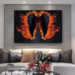 Nordic Abstract Angel Angel Wings Posters de lona Poster e imprime Cuadros Wall Art Pictures for Living Room Decor