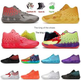 2023Scarpe Lamelo Lamelo Ball Scarpe da basket Rick e Morty Rock Ridge Rosso metallizzato Oro Beige MB.01 Nero Blast Queen City Galaxy UomoScarpe Lamelo