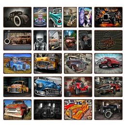 Classic Cars Metal Painting Sports car Poster Car Repare Metal Plaque Vintage Garage Retro Tin Sign Man Cave Metal Wall Decor Personalized Art Decor Size 30X20CM w01