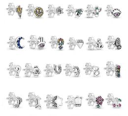 2023 Women's Sterling Silver Pandora Earrings E Series Earrings Single Style Notes Versatile Temperament Earrings