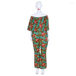 Ethnic Clothing In Stock Women Jumpsuits African Print Off Shoulder Fashion Plus Size XH144