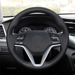 Steering Wheel Covers DIY Anti-Slip Wear-Resistant Cover For Tucson 2023 - Car Interior Decoration
