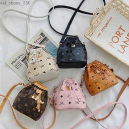 Children Kids Single Shoulder Handbags Designer Letters Print Fashion Girl Princess Cross Body Change Purse PU Leather Messenger Bucket Bags