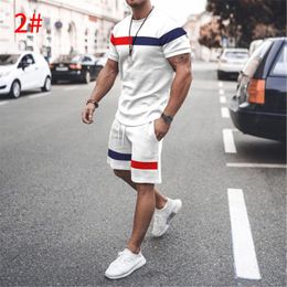 Mens Tracksuits Sets Summer Beach Shorts TShirt Sportswear Casual Silk Clothing Outfit Oversized 2 Pieces Tracksuit 230310