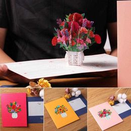 Gift Cards 3D Pop Up Mothers Day Card Greeting Flowers Floral Bouquet Mom Wife Birthday Anniversary for Wife Mom Birthday Card for Women Z0310