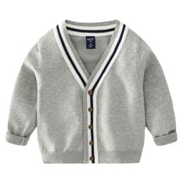 Cardigan Autumn Children Boy Sweater Casual Cardigans Boys Fashion Spring Vneck For Kids 26 Years 230310