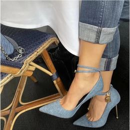 NEW Luxury Golden lock Women Dress Shoes High Golden heel footfashion Nude Color Genuine Leather Pumps Lady Sandals Wedding Bottoms with Box