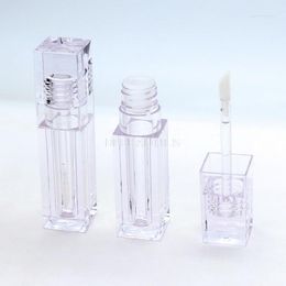 Storage Bottles 500pcs Empty 6.9ML High Grade Lipgloss Tubes Square Transparent Lip Gloss With Wand Clear L5601-3