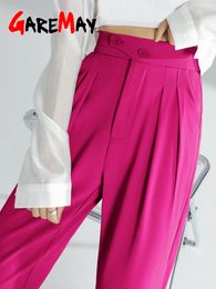 Women's Pants Capris Woman Pant Suits Korean Style Elegant Straight Summer Pants Women Casual Outfits Classic White Wide Pants Women High Waist 230310