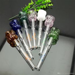 Smoking Pipes Coloured rose glass straight smoke pot Glass bongs Oil Burner Glass