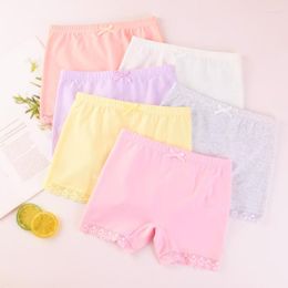 Panties 2-12 Years Old Little Girls' Anti-glare Safety Underwear Cotton Summer Thin Section Solid Bow Candy Color Random 2 Pieces/ Lot