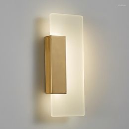 Wall Lamp Modern Copper Lighting Fixture Nordic Led Lights Sconce For Home Living Room Loft Bedroom Bathroom Mirror Indoor Decor