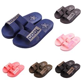 Slippers Indoor outdoor soft deep blue brown women men shoes Beach Coast bathroom antiskid sandal size 36-45