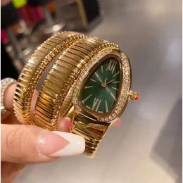 Luxury lady Bracelet Women Watch gold snake Wristwatches Top brand diamond Womens Watches for ladies Christmas Valentine's Mother's Day Gift