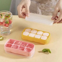 Ice Cream Tools 8 Grids Ice Cube Mold Square Ice Cube Tray Ice Cube Maker Form Pudding Chocolate Ice Trays Durable Bar Pub Wine Ice Blocks Maker Z0308