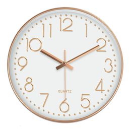 Wall Clocks 30cm Minimalist Wall Clock Modern Design Living Room Bedroom Quartz Mute Light Luxury Clocks Hanging Watch Household Home Decor 230310