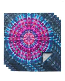 Table Napkin Color Retro Tie-Dye 4/6/8pcs Napkins Restaurant Dinner Wedding Banquet Decor Cloth Supplies Party Decoration