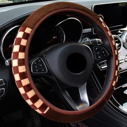 Steering Wheel Covers Auto Parts Universal 38cm Plush Fabric Car Decoration Cover