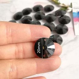 Chandelier Crystal Camal 20pcs Black 20mm Acrylic Sunflower Round Loose Beads 2 Holes Prisms Lamp Parts Accessories Wedding Centrepiece