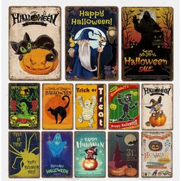 Ghost Halloween Festive Wall Tin Sign Funny Joke Metal Wall Panel Poster Home Kitchen Garage Decor Plaque 30X20cm W03