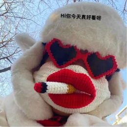 Funny cigarette spoof mask wool warm sand sculpture DIY handmade creative funny mask knit supplies cosplay mask full face mask