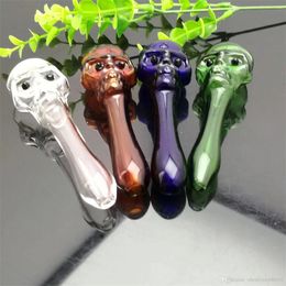 Smoking Pipes Coloured skull glass straight pipe Glass bongs Oil Burner Glass