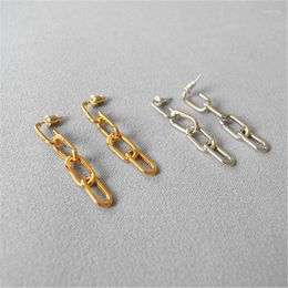 Stud Earrings Raylove Cold Metal Chain Cool Simple Hong Kong Style Easy Match Star High Street 925 Silver Pin
