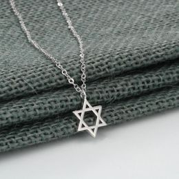 Pendant Necklaces Chandler David Star Necklace Hexagon Pendants Choker For Women Tiny Pentagram Mujer Long Chain Colier Of Jewelry