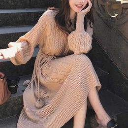 Casual Dresses Slim Twist Autumn Winter Sweater Knitted Women s Pullover Long Sleeve Round Neck Pullovers Knit Warm Y2302