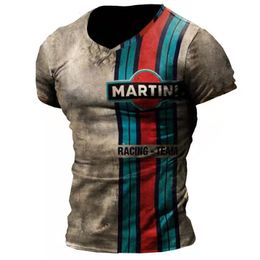 Mens Tshirts Vintage для 3D Print American Ee Op с коротким рукавом негабаритный хип -хоп oneck Cotton Clothing Camiseta 230310