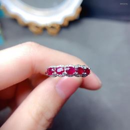 Cluster Rings Natural Ruby Ring Sterling Silver 925 High Clarity Colour Super Good Free Mailing Jewellery Women's Original Boutique