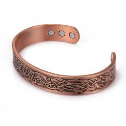 Bangle Nantii Vintage 99.95% Pure Copper Magnetic Bracelet Energy Healing Charm Power Magnet Bangles Jewelry Wristband 2023 Gifts
