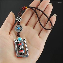 Keychains Rotatable Tibetan Prayer Wheel Charms Keychain With OM Mantra Sign For Buddhism Good Luck Women Amulet Faith JewelrKeychains Fier2