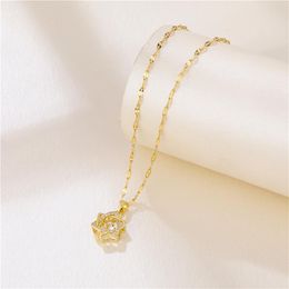 Pendant Necklaces Korean Fashion Magic Six Pointed Star No Fade Stainless Steel Women Necklace Female Sweet Sexy Choker Neck Chain Jewellery