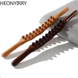 Other Massage Items 820 Beads Rolling Pin Universal Back Needle Massage Tendons Beech Wood Scraping Stick Point Treatment Guasha Relax Therapy Tool 230310