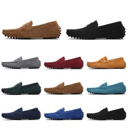 Casual mens women Shoes Leather soft sole black white red orange blue brown comfortable outdoor sneaker 046