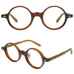 Men Optical Glasses Round Eyeglasses Frames Brand Retro Women Spectacle Frame Fashion Black Brown Color Unisex Myopia Eyewear with Glasses Case