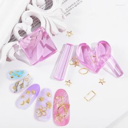 Nail Art Kits 1pcs High Quality Embossing Abrasive Multicolor Sample K Gold Piece Jewelry Star Frosted Arc Mold DIY Tool