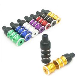 Latest Dry Herb Smoking Pipe Mini Bamboo Nipple Metal Hand pipes Filter Mouthpiece Holder Removable Snuff Snorter Sniffer Tube Tips