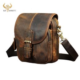 Waist Bags Fashion Leather Multifunction Travel Crossbody Satchel Messenger Design Cigarette Case 6" Phone Pouch Belt 1168 230310