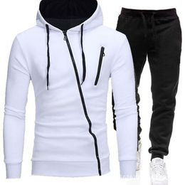 Mens Tracksuits Casual Sweatshirts Suit Spring and Autumn Zipper Hoodies Sportpants Daily sportwear for Male 230310