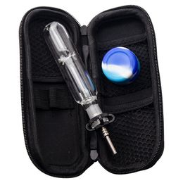 Paladin886 CSYC NC007 Glass Bong Dab Rig Smoking Pipe Bag Set 10mm Quartz Ceramic Nail Clip Dabber Tool Silicon Jar Portable Case In-Line Water Perc Bubbler Pipes